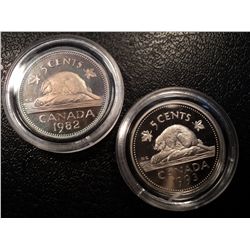 2 CAMEO PROOF NICKELS SOLD TOGETHER (1993, 1982)