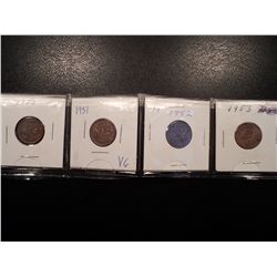 CANADA 1950,51,52,53 PENNIES SOLD TOGETHER