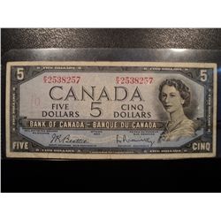 CANADA 1954 5 DOLLAR BILL