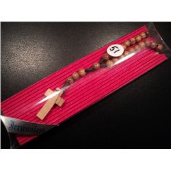 SACRED WOOD CROSS NECKLACE FROM CHURCH OF BETHLEHEM