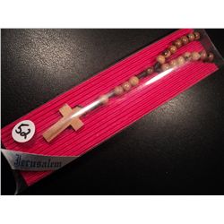 SACRED WOOD CROSS NECKLACE FROM CHURCH OF BETHLEHEM
