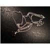 Image 1 : .925 SILVER NECKLACE WITH RED STONE AND SILVER PENDANT