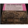 Image 1 : VERY ROUGH CANADA 1900 SHIN PLASTER BANK NOTE