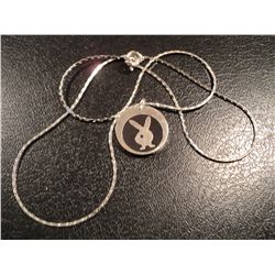#2 SILVER PLATED PLAYBOY NECKLACE