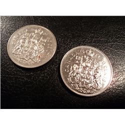CANADA 1970/1979 50 CENT PIECES SOLD TOGETHER