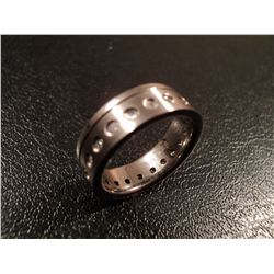 MENS STAINLESS STEEL RING WITH CZ SIZE 8
