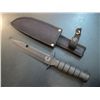 Image 1 : BLACK BLADE RUBBER HANDLE SURVIVAL KNIFE WITH SHEATH
