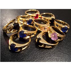 TEN GOLD COLOR RINGS