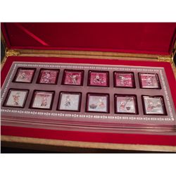 SILVER ELECTROPLATED YEAR OF THE RABBIT SET WITH DISPLAY AND GIFT BOX