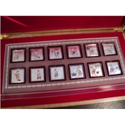 SILVER ELECTROPLATED YEAR OF THE RABBIT SET WITH DISPLAY AND GIFT BOX