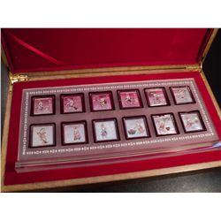 SILVER ELECTROPLATED YEAR OF THE RABBIT SET WITH DISPLAY AND GIFT BOX