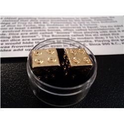 24K GOLD PLATED ROMAN DICE - 8mm