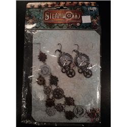 STEAMPUNK APPAREL NECKLACE AND EARRINGS SET