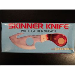 SKINNER KNIFE WITH LEATHER SHEATH