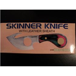SKINNER KNIFE WITH LEATHER SHEATH
