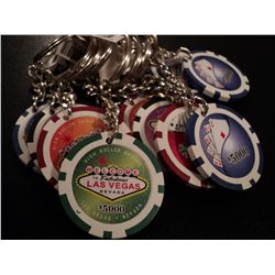 TEN POKER CHIP KEYCHAINS