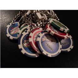 TEN POKER CHIP KEYCHAINS