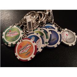 TEN POKER CHIP KEYCHAINS
