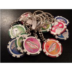 TEN POKER CHIP KEYCHAINS