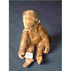 EARLY 20th. CENT. DARK BROWN PLUSH JOINTED MO...