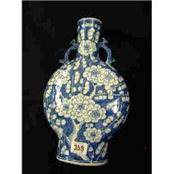 PAIR 19th CENT. CHINESE BLUE AND WHITE MOON V...
