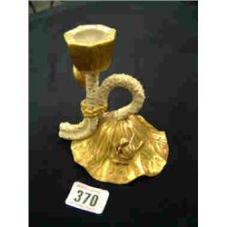ROYAL WORCESTER LILYPAD AND FROG CANDLESTICK...