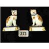 Image 1 : 19th. CENT. PAIR HARD PASTE CATS ON CUSHIONS...