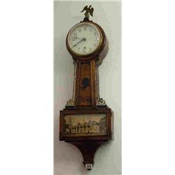 19th CENT. AMERICAN BANJO WALL CLOCK LITHO PR...