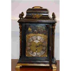 A GEORGIAN BRACKET CLOCK 1/4 STRIKING MUSICAL...