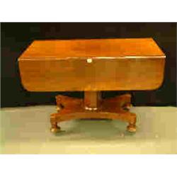 19th CENT. MAHOGANY SIDE TABLE WITH TWO DROP...