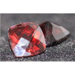 5.20 CTW CUSSION CHECKERED BOARD GARNET 8X8MM (2)