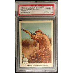 1959 Fleer Ted Williams.  GUNNING AS A PASTTIME.  PSA 8
