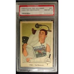 1959 FLEER TED WILLIAMS.  TED RECOVERS.  PSA 8