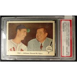 1959 FLEER TED WILLIAMS.  WILLIAMS SLOWED BY INJURY.  PSA 8