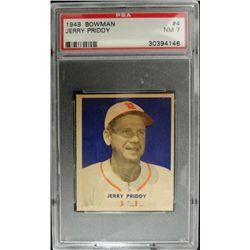 1949 BOWMAN #4    JERRY PRIDDY   NAME ON FRONT   PSA   NM 7