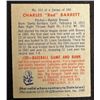 Image 2 : 1949 BOWMAN #213  CHARLES (Red) BARRETT  NM  ROOKIE