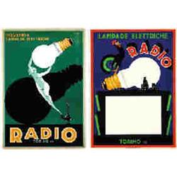 2 CARTONI PER LE LAMPADE ELETTRICHE RADIO-TORINO