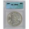 Image 1 : 1891 MORGAN DOLLAR ICG MS 63 BLAST WHITE