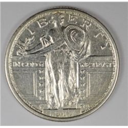 1917 TYPE 1 STANDING LIBERTY QUARTER AU