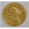 Image 1 : 1853 $5.00 GOLD LIBERTY XF/AU