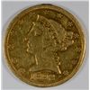 Image 1 : 1892-S $5.00 GOLD LIBERTY VF/XF EX JEWELRY