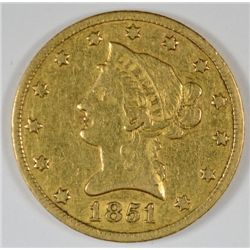 1851-O $10.00 GOLD LIBERTY VF