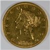 Image 1 : 1855 $10.00 GOLD LIBERTY AU+