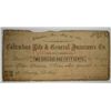 Image 1 : 1862 $2.50 COLUMBUS LIFE & GENERAL INSURANCE MS NOTE