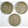Image 1 : 1917 VF, 1917-D FINE & 1917-S VF BUFFALO NICKELS