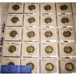 20 BUFFALO NICKLES 1935-1937