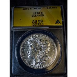 1890 O MORGAN DOLLAR AU58