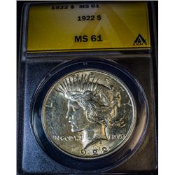 1922 PEACE DOLLAR MS61