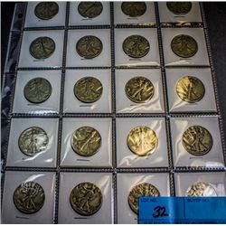 20 WALKING LIBERTY HALF DOLLARS ASST. DATES