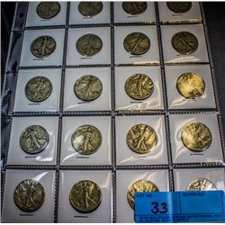 20 WALKING LIBERTY HALF DOLLARS ASST. DATES